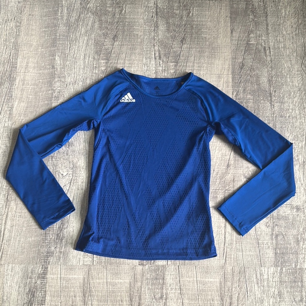 Adidas Quickset Volleyball Long Sleeve Royal Blue Jersey DP4362